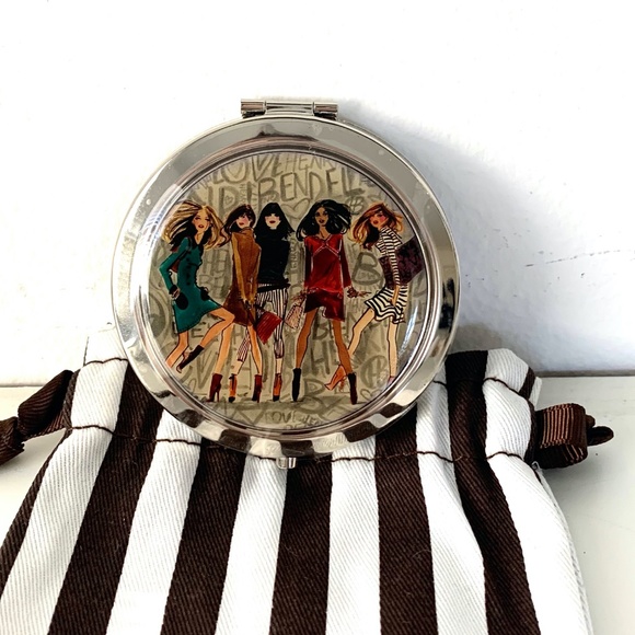 Henri Bendel Compact Mirror With Bag Graffiti Girls - NWT - Picture 2 of 7